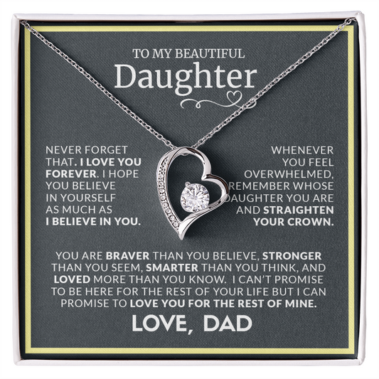 To My Beautiful Daughter | Forever Love Necklace