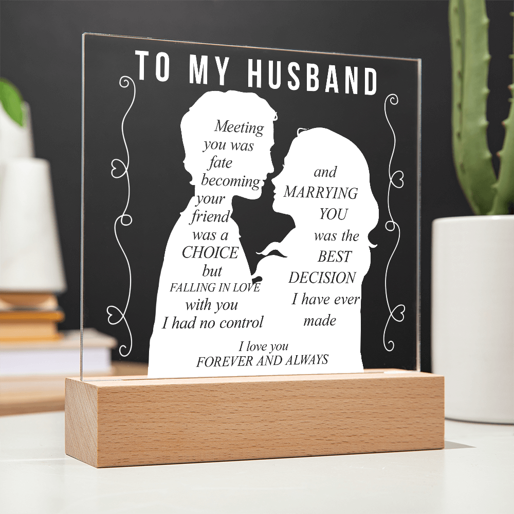 To My Husband | Square Acrylic Plaque